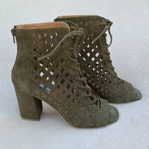 Steve Madden Denay Caged Peep Toe Block Heel Booties